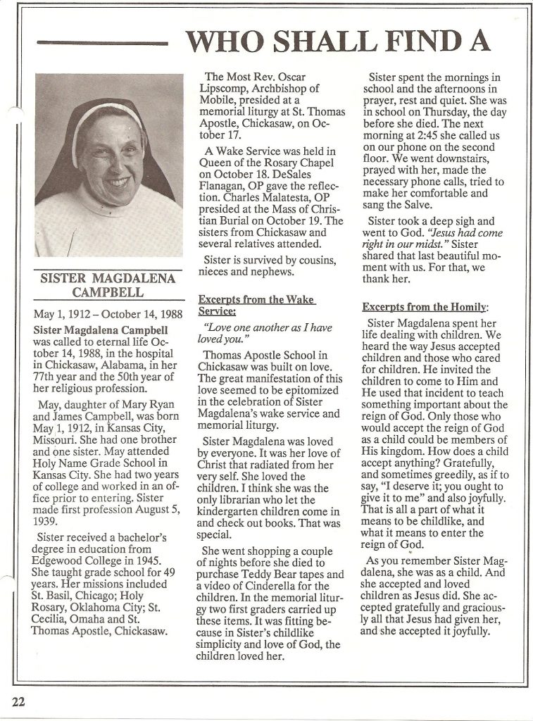 Sister Magdalena Campbell