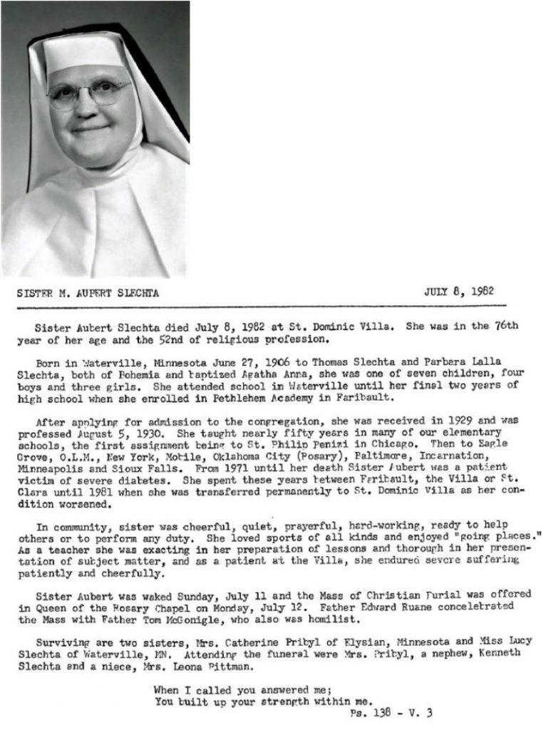 Sister M. Aupert Slechta